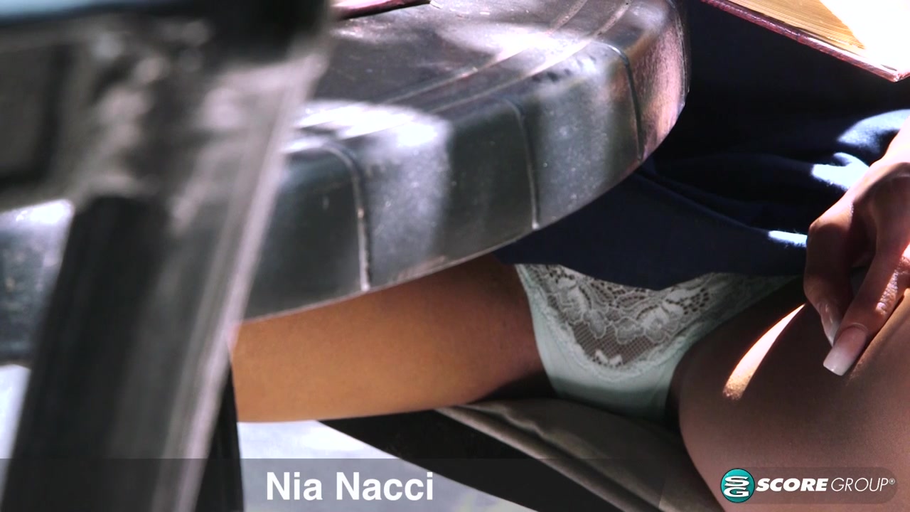 Ebony Babe Nia Nacci Squeezes Her Perfect Tits and Rubs Her Pussy