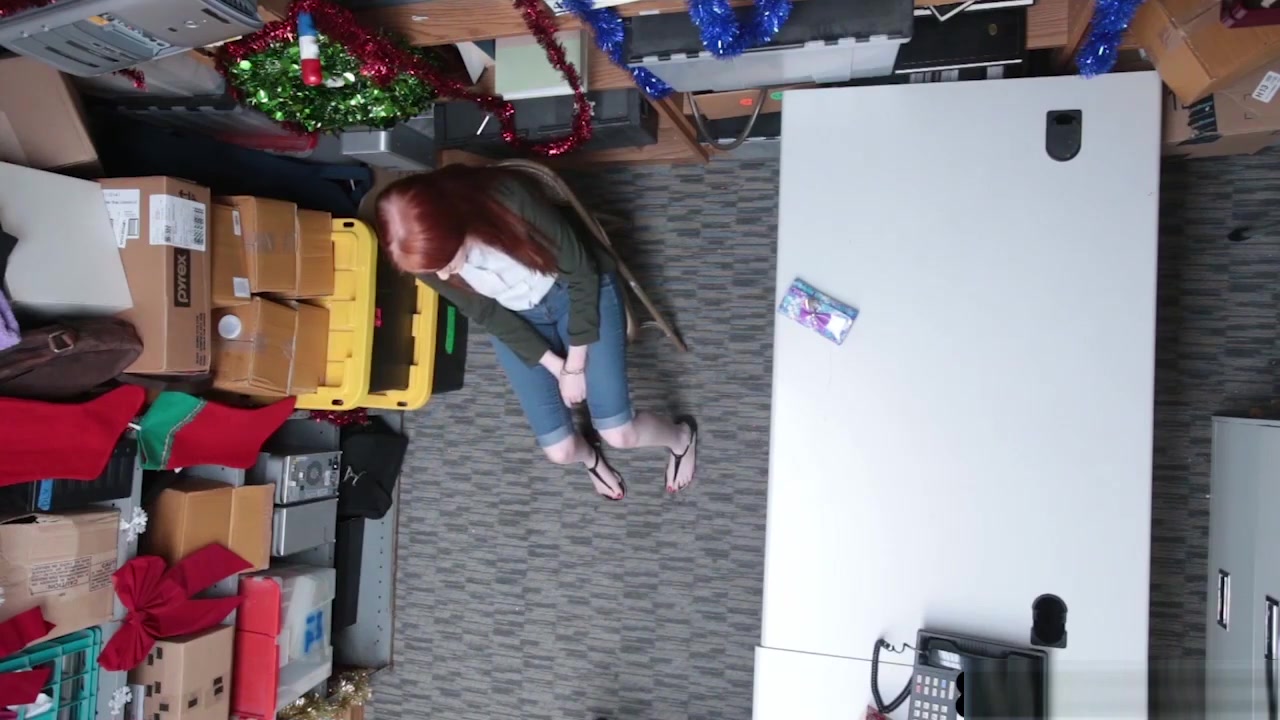Redhead teen 18+ Thief Fucked By A Security Guys Hard Cock
