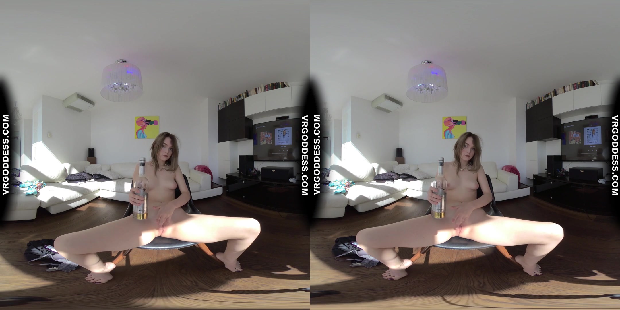 Little Black Dress Kapri Striptease Vodka Bottle Pussy Insertion Masturbation Moaning Orgasm
