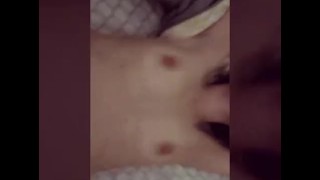 Petite brunette takes a big dick and a load of cum pov
