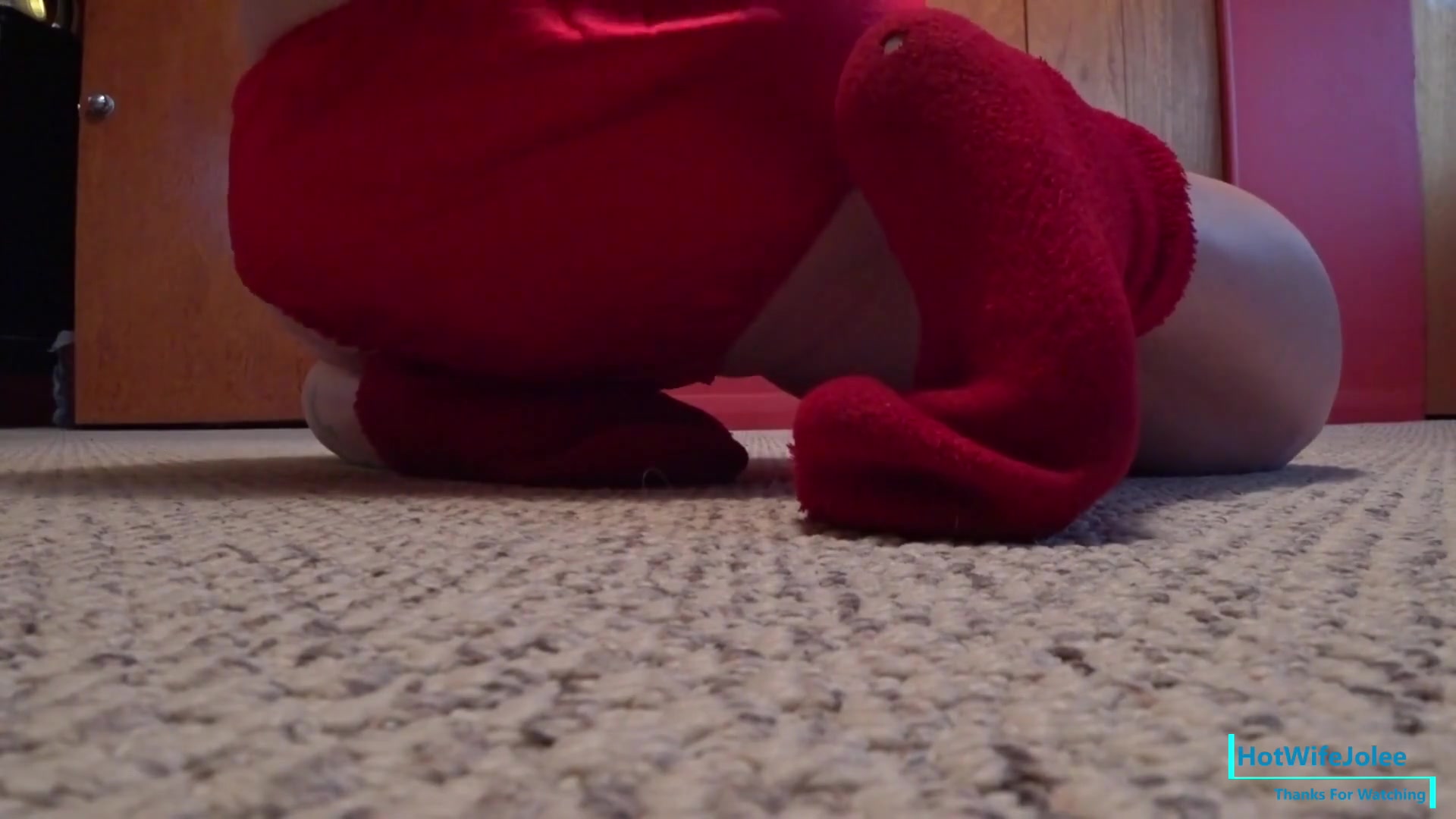 Fluffy Red Socks - CougarBabeJolee