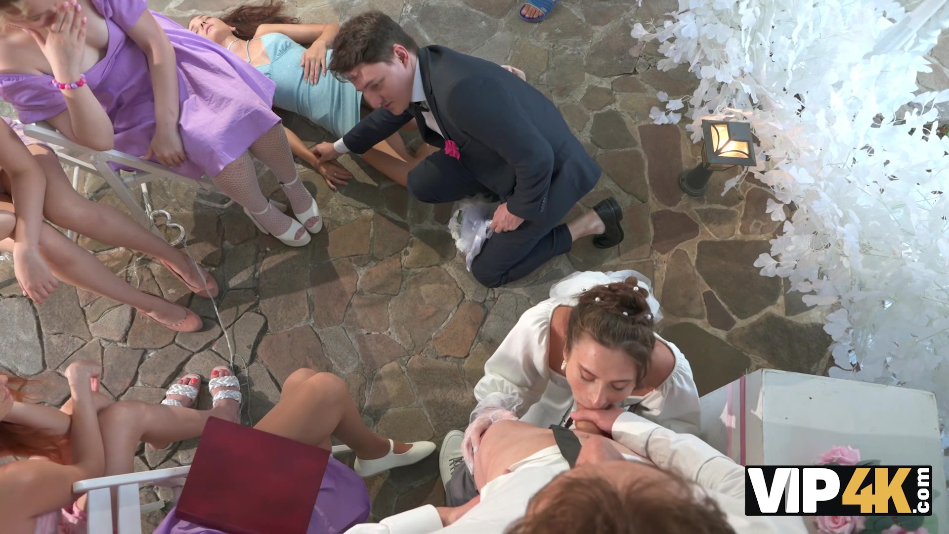 VIP4K. Bride was fucked hard and got anal creampie while guests were watching