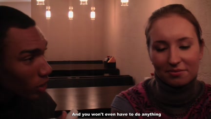 Hotty sucks for cash in a restaurant