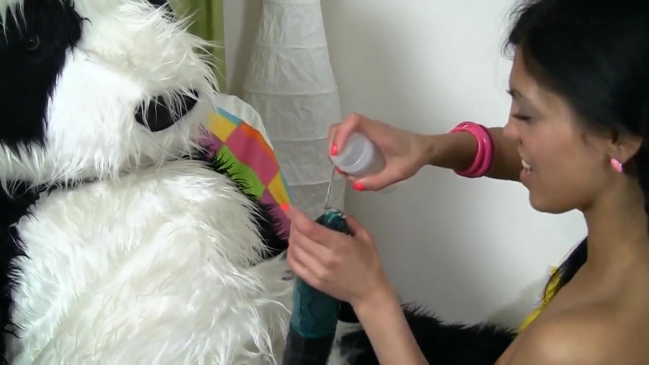 Lerok is nicely fucked by a costumed panda