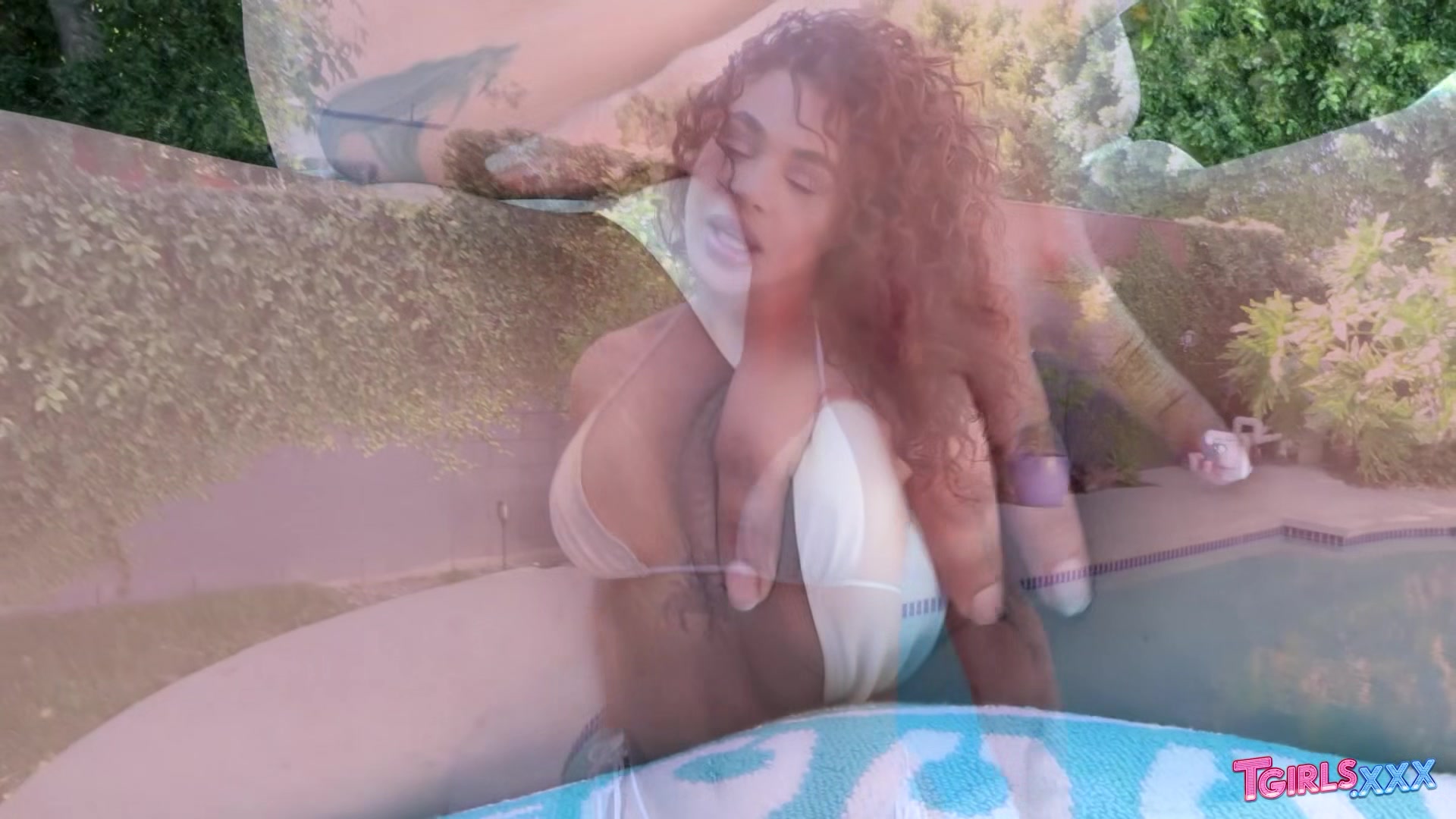 TGIRLS XXX - Enjoy Eva Masturbating In The Pool Here