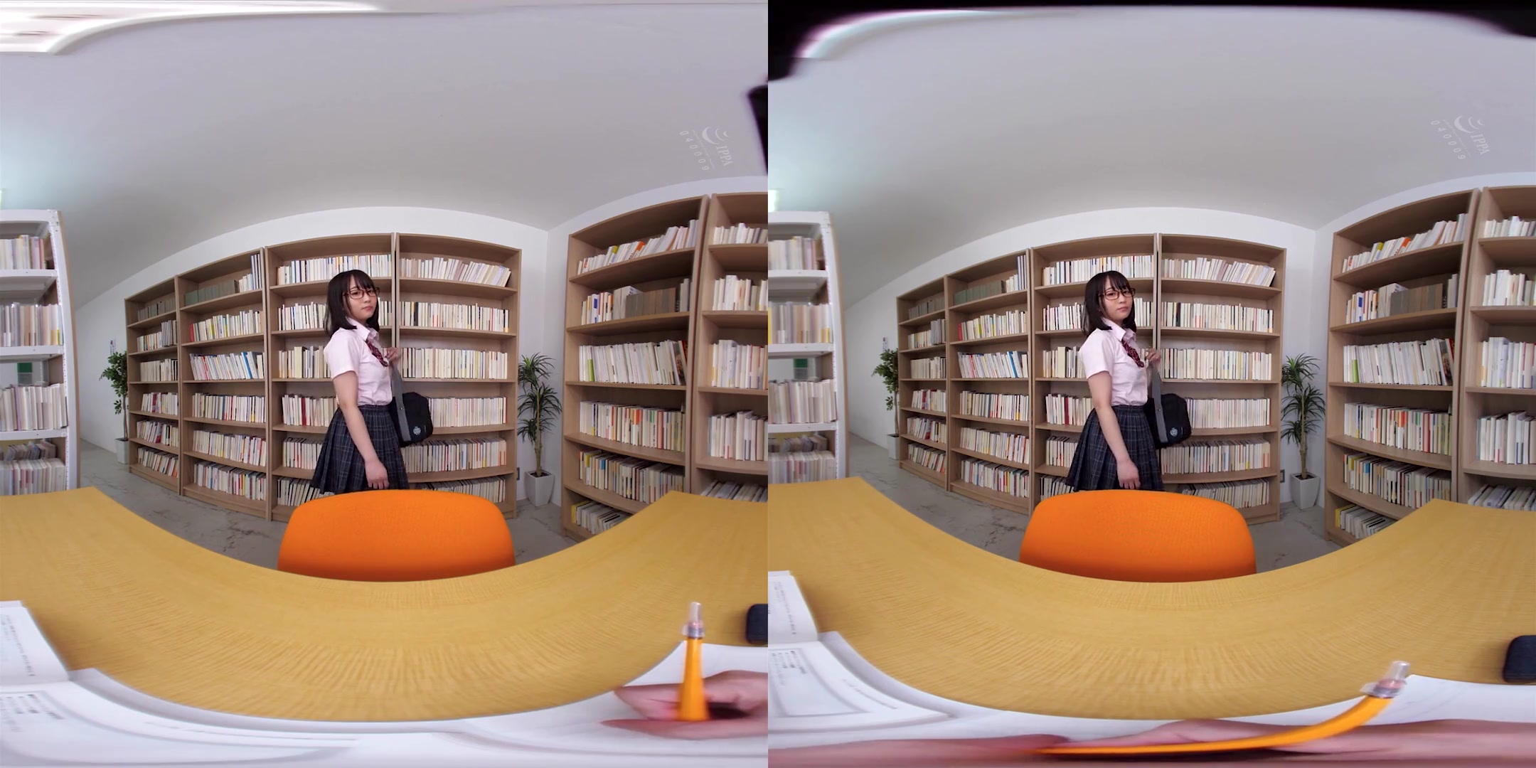 Tempted by a Beautiful Girl with Glasses and a Uniform 1 - Asian Library Sex