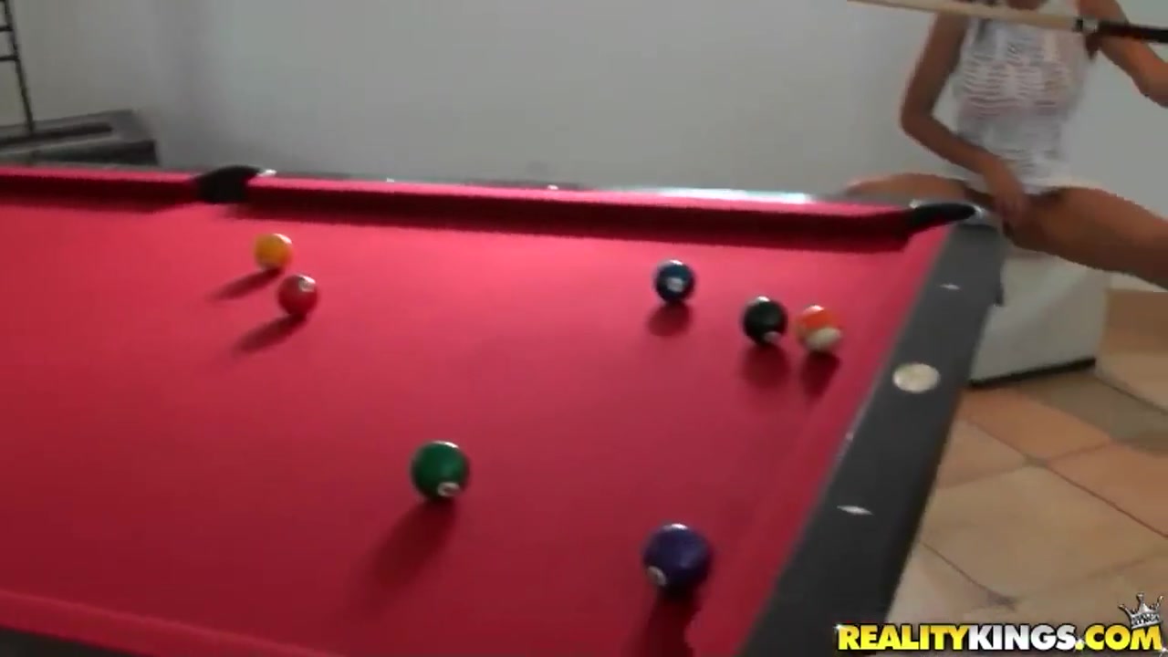 Layla Terrace gets aroused during pool game