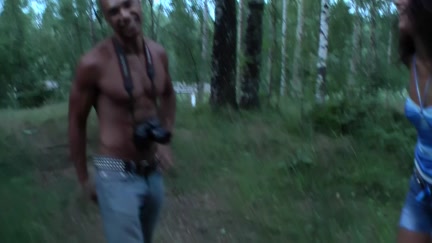 Showed fur pie and engulf pecker in the woods for $ 76