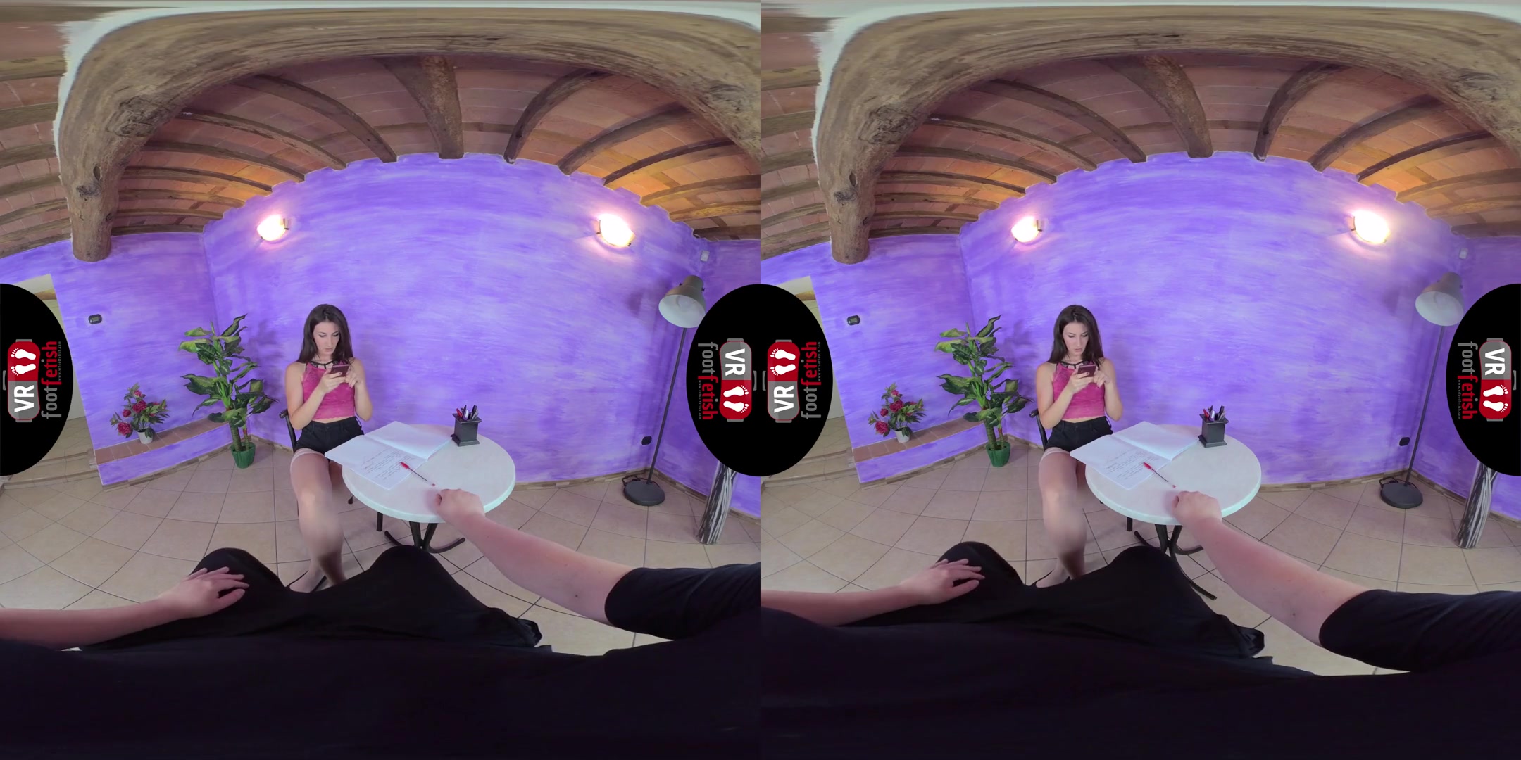 Naughty Lilian Has You Cum On Her Nyloned Feet; foot fetish stocking nylons footjob cumshot teen 18+