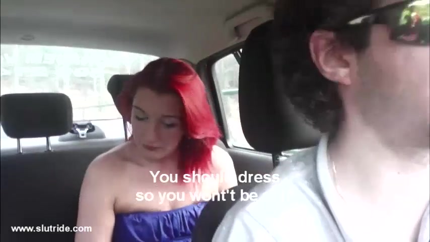 Czech 19yo redhead does wild blowjob for taxidriver
