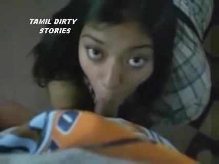 Inventive Latina bitch giving a blowjob with a little ice