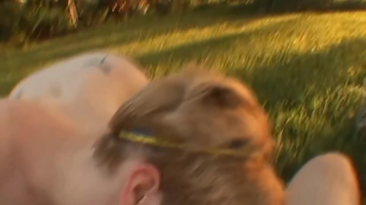 Trans Non Binary Whatever With Tits And Pussy Blows And Eats Sperm Outdoors!