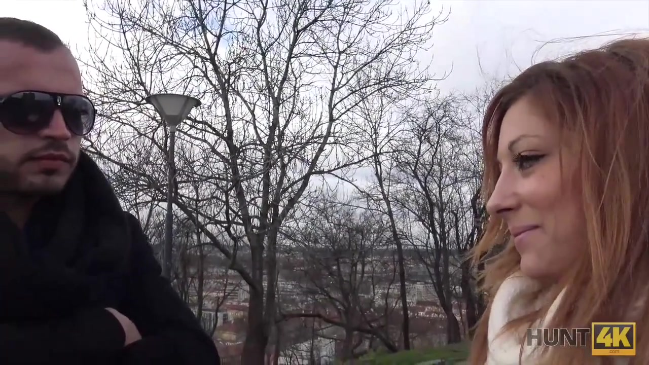 HUNT4K. Red-haired slut accepts cash to make her boyfriend cuckold