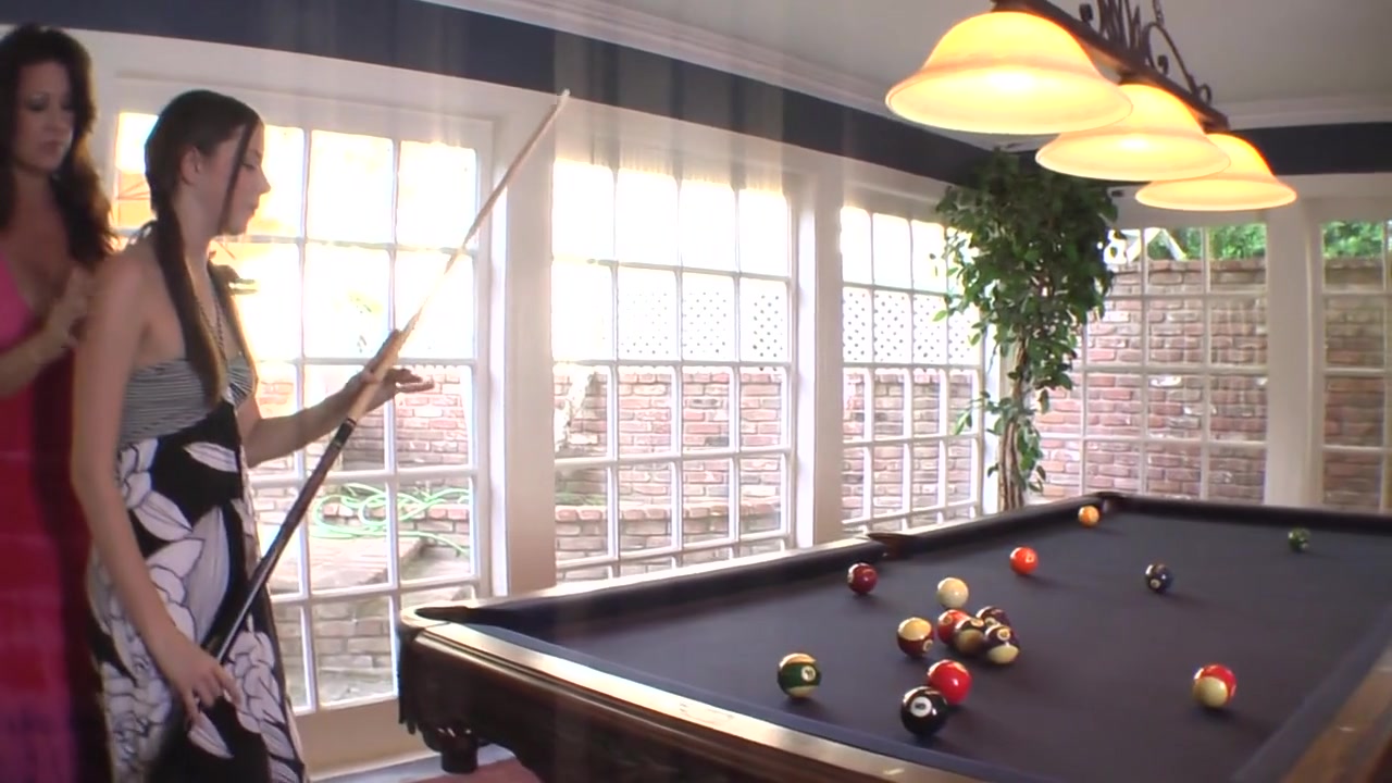 Horny Girls Do It On The Pool Table With A Dildo