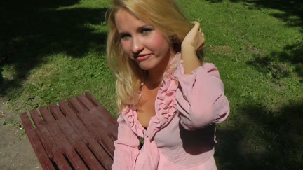 POV oral-service & sex with natural golden-haired
