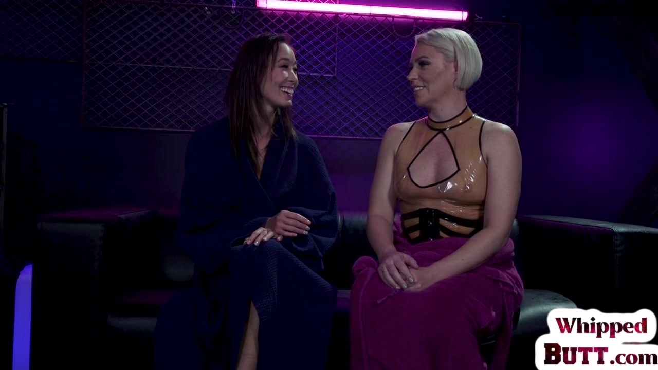 Punished petite Asian dyke seduced by BDSM whipping MILF