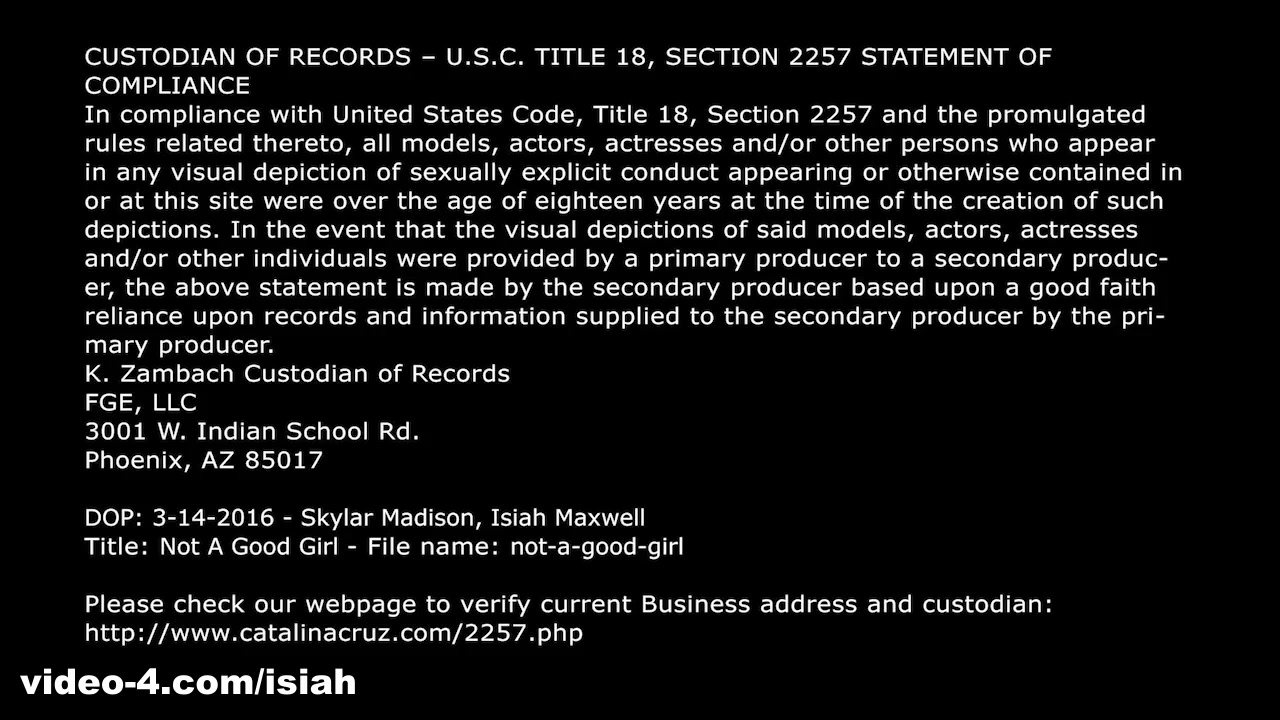 Not A Good Girl - Isiah Maxwell XXX