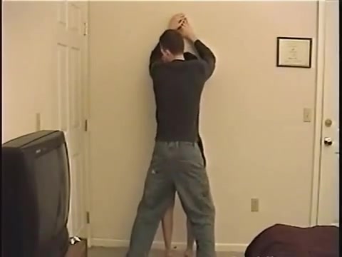 Muscled dude fucked leaned Japanese girl against the wall