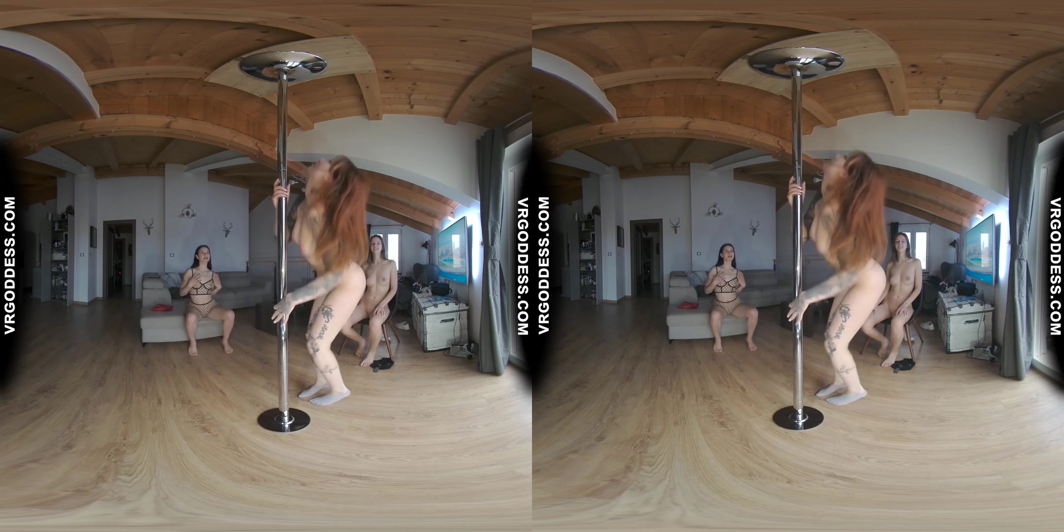 Matty Cheri Rebeka Ruby Taking Turns Striptease Dance Contest Between Vacation Scenes