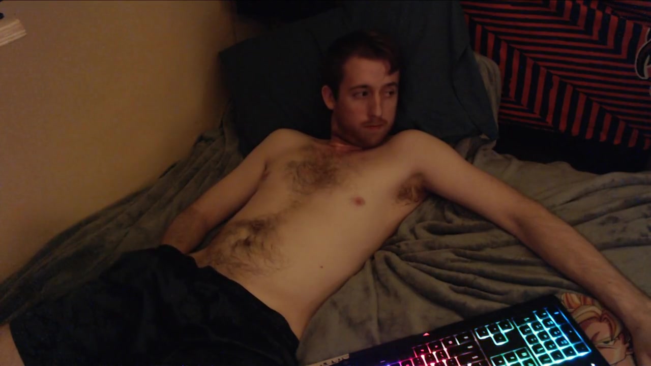 Horny Stud Fondles His Uncut Cock And Teases On Live Webcam
