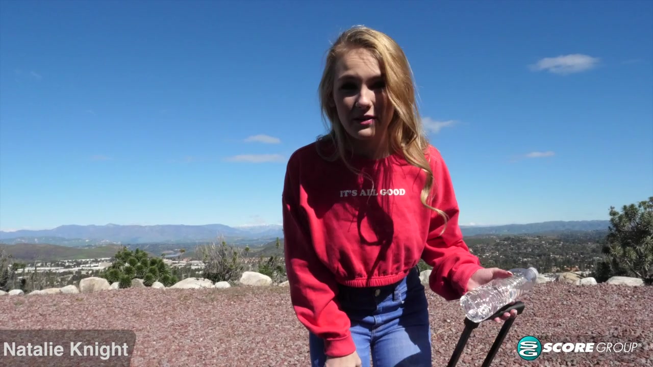 Hitchhiking Teen Natalie Knight Cums in the Backseat of a Car