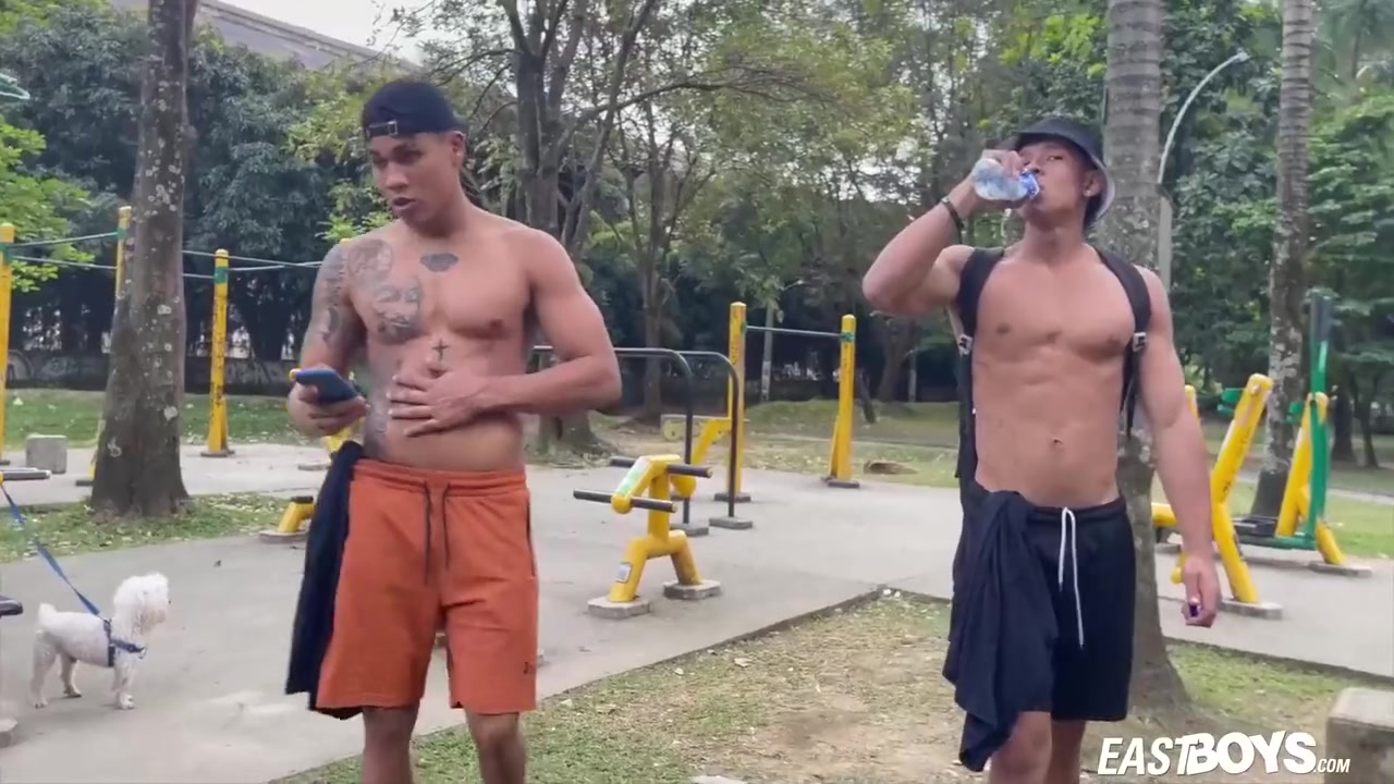 Two Hot Latino Guys Show Their Muscles