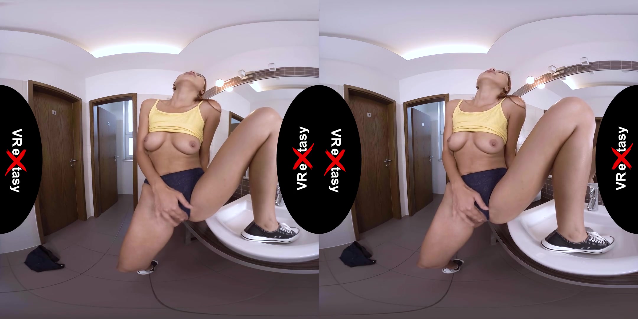 Paula Shy - Masturbates in Restroom; Hot Pornstar Solo