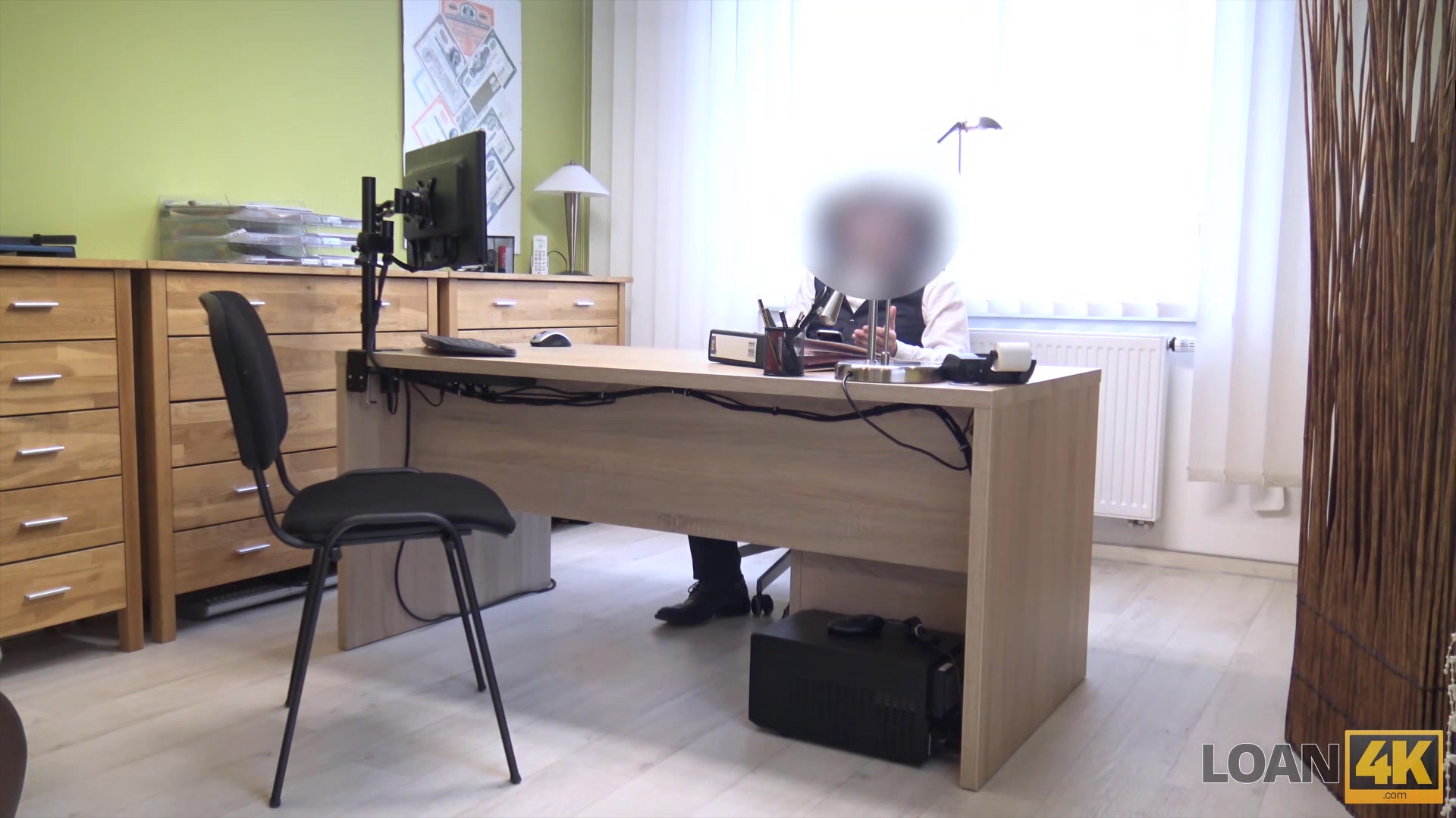 LOAN4K. Lender provides carnal pleasure to sensual woman in his office