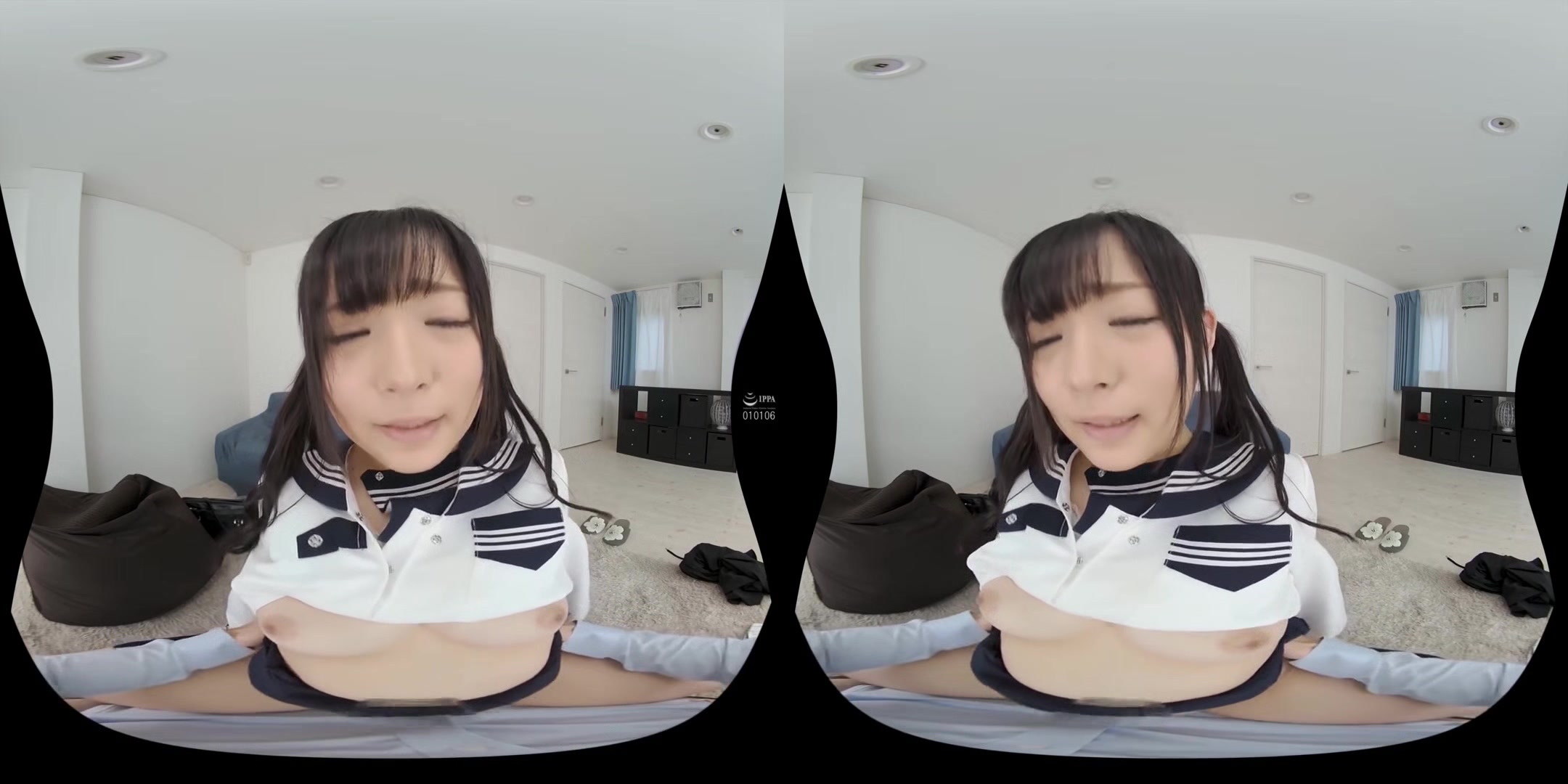 A Prank With a Schoolgirl in a Sailor Suit Turns into Raw Creampie Sex - Busty and Curvy Japanese Babe