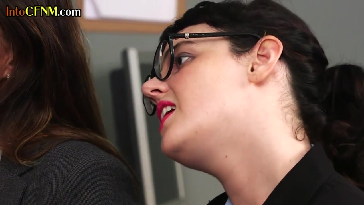 CFNM secretary doms jerk cock in group office action