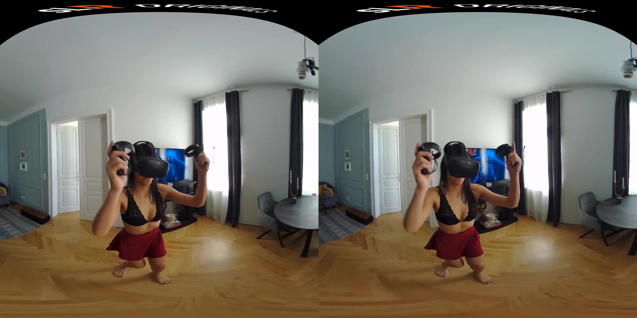 Carolina Abril Enjoying Beatsaber in VR - SexLikeReal