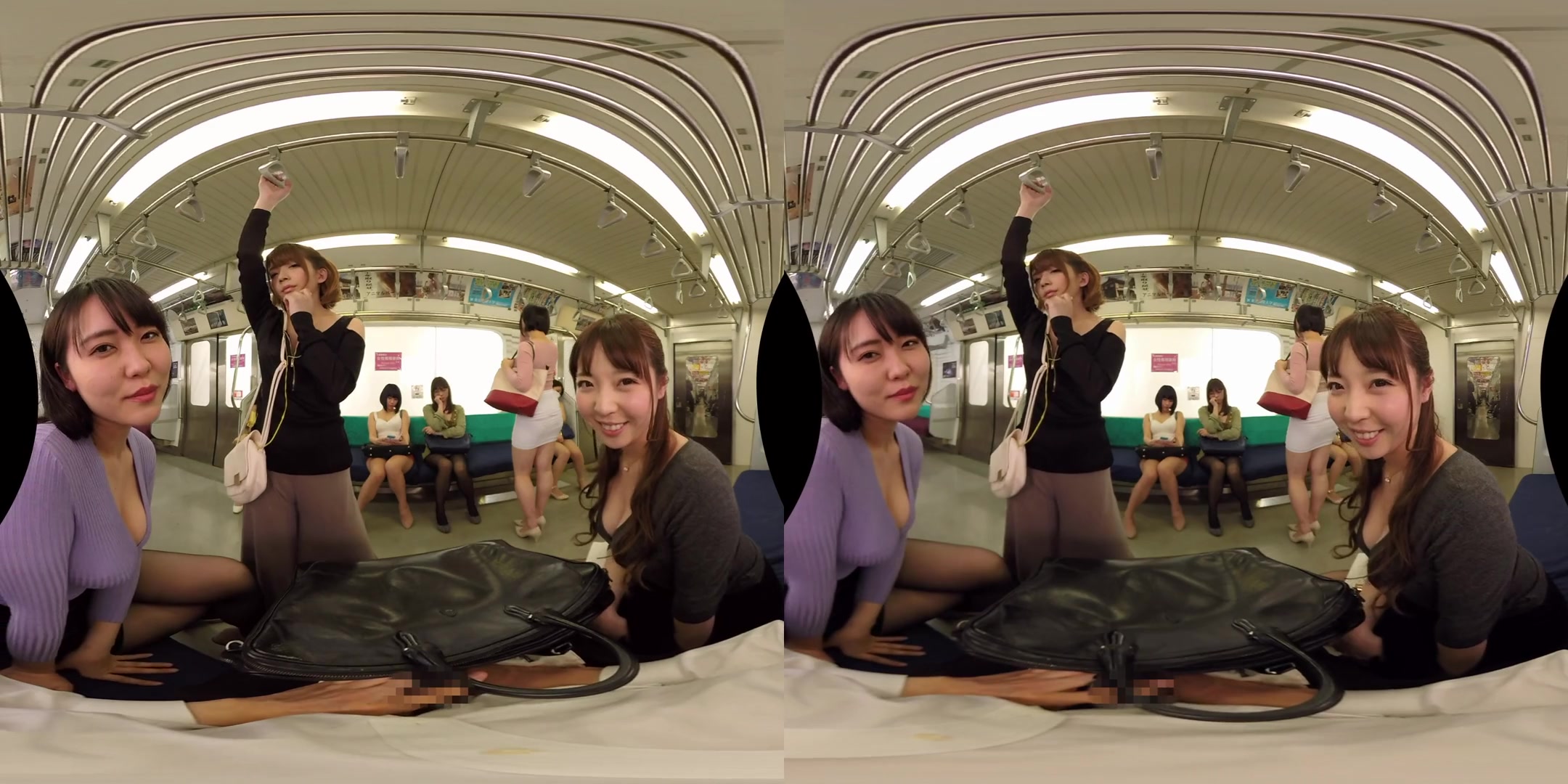 You Accidentally Boarded the Ladies-Only Train Car; Reverse Gangbang CFNM with Japanese Babes