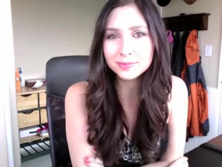 Wonderful brunette dirty talks with a dude on camera