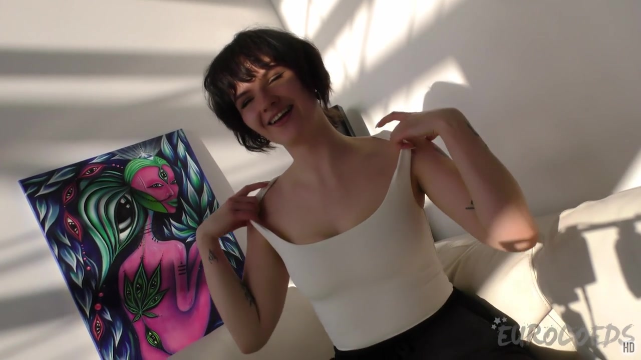 First Time Naked And Masturbating On The White Casting Couch Big Boob Model Named Sofie