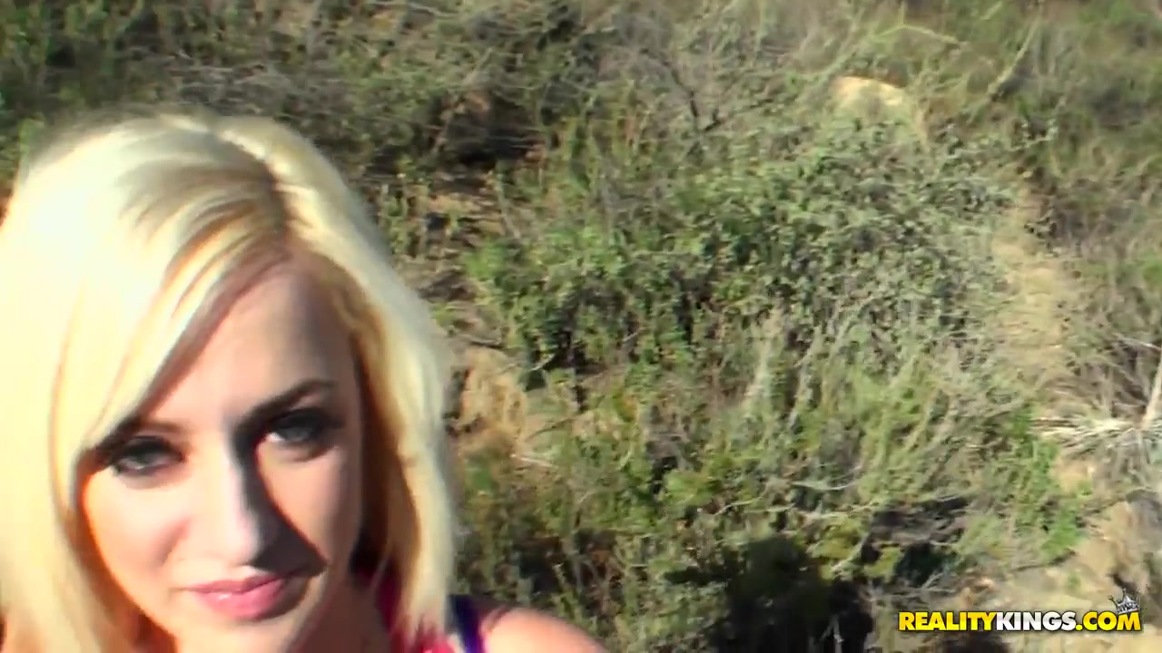 Long haired blonde with natural plump boobs sucks big dick for the money