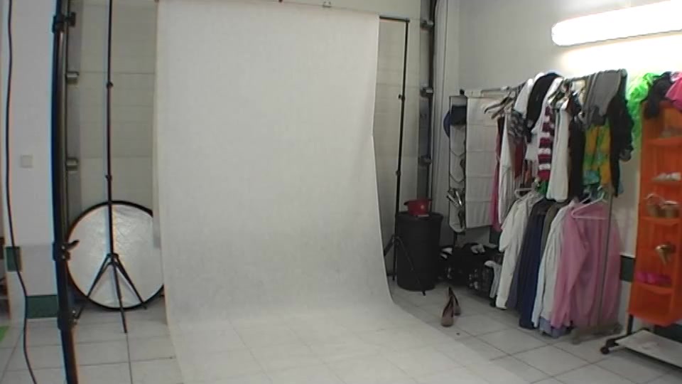 Backstage photoshoot in hot latex dress