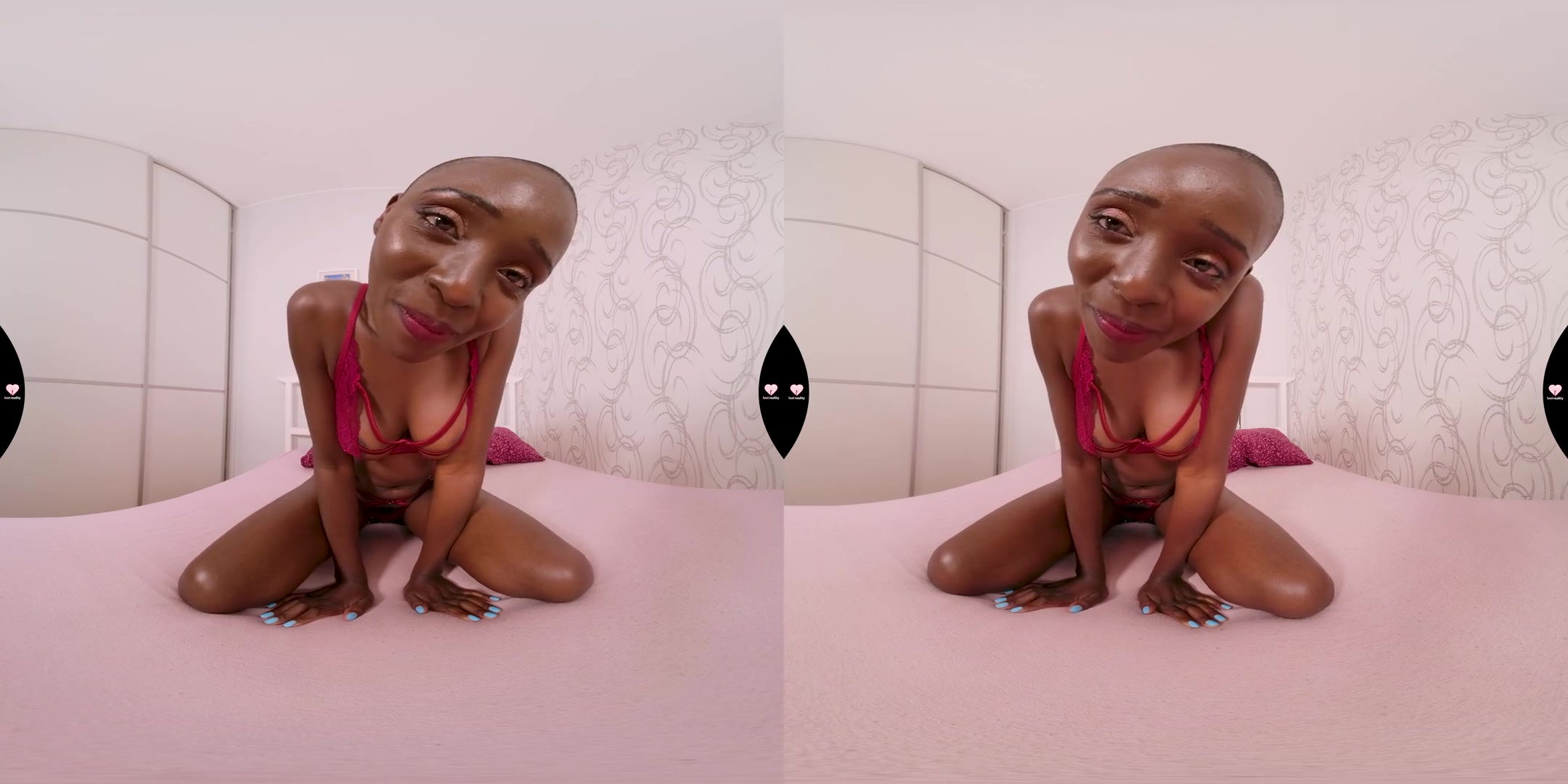 Sexy Bold Ebony Girl on the Bed