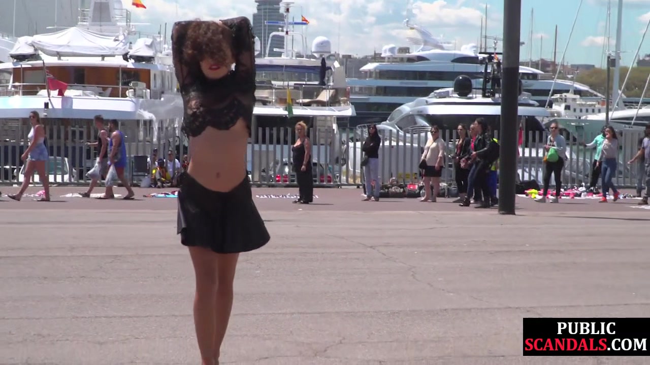 Public whipped smalltits babe by master and mistress outdoor