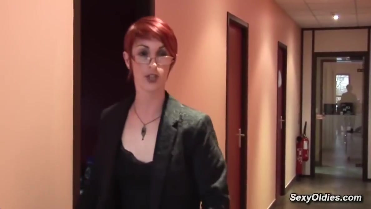 Redhead French Mature Fucked At Work With Katy Morlait