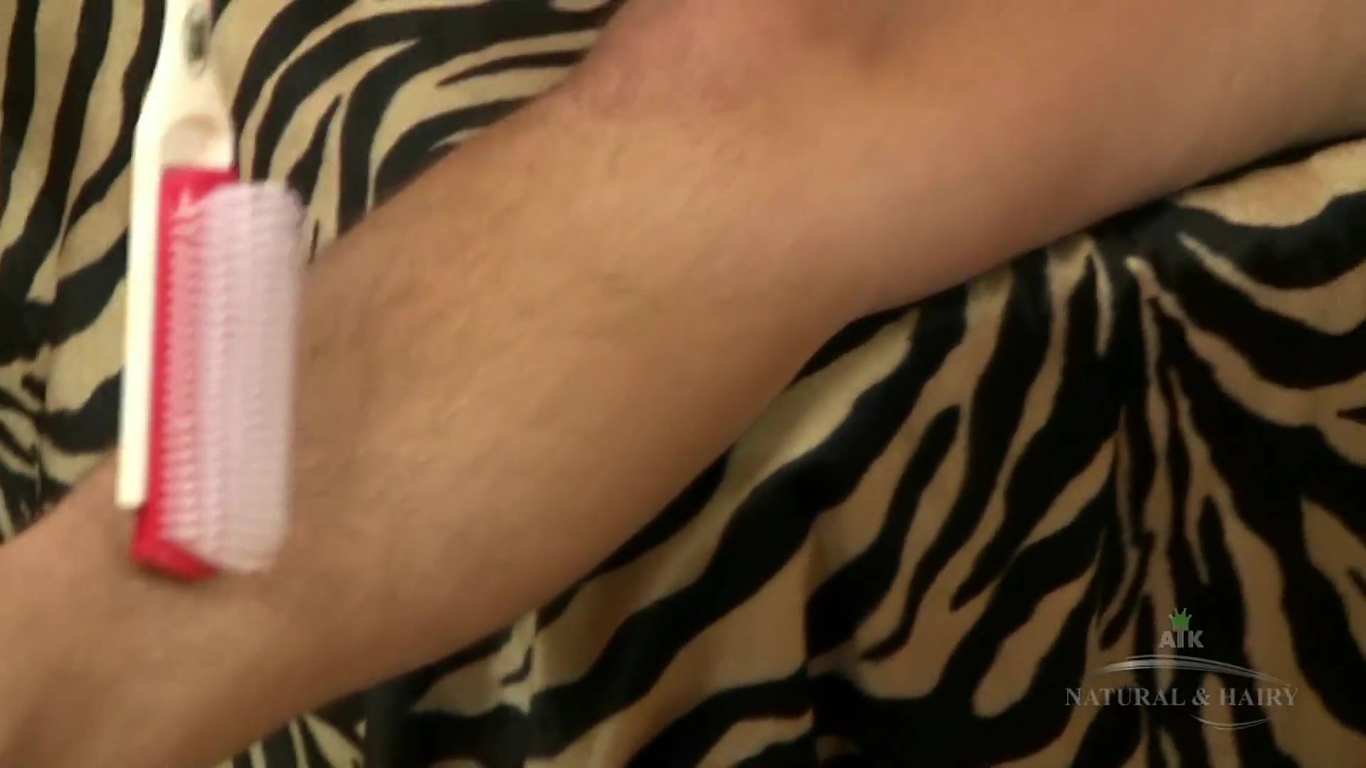 Hairy Zooey Brushes The Hair On Her Head And Her Armpit Hair