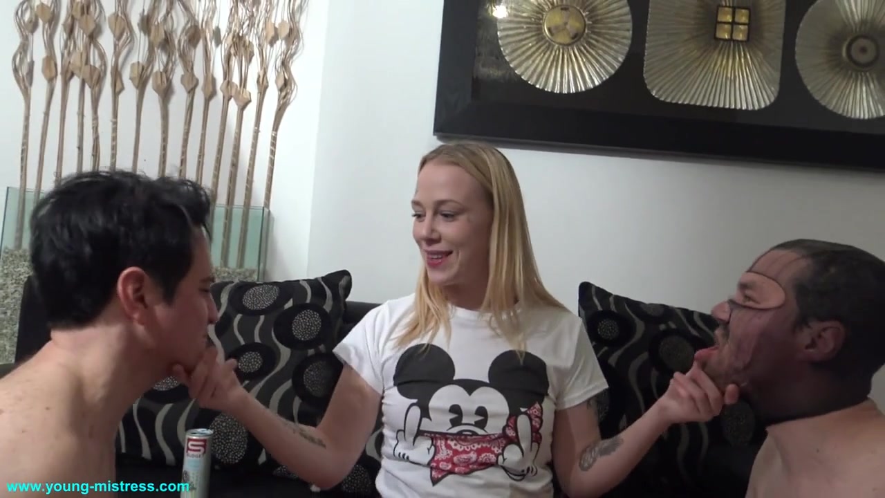 The men in nowadays Terror teen 18+-dom`s victims for ashtray, spitting and face slapping by Femdom Austria