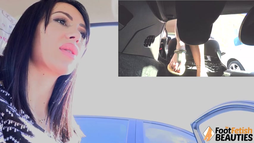 Gorgeously seductive Daniela pumping the car pedals for you