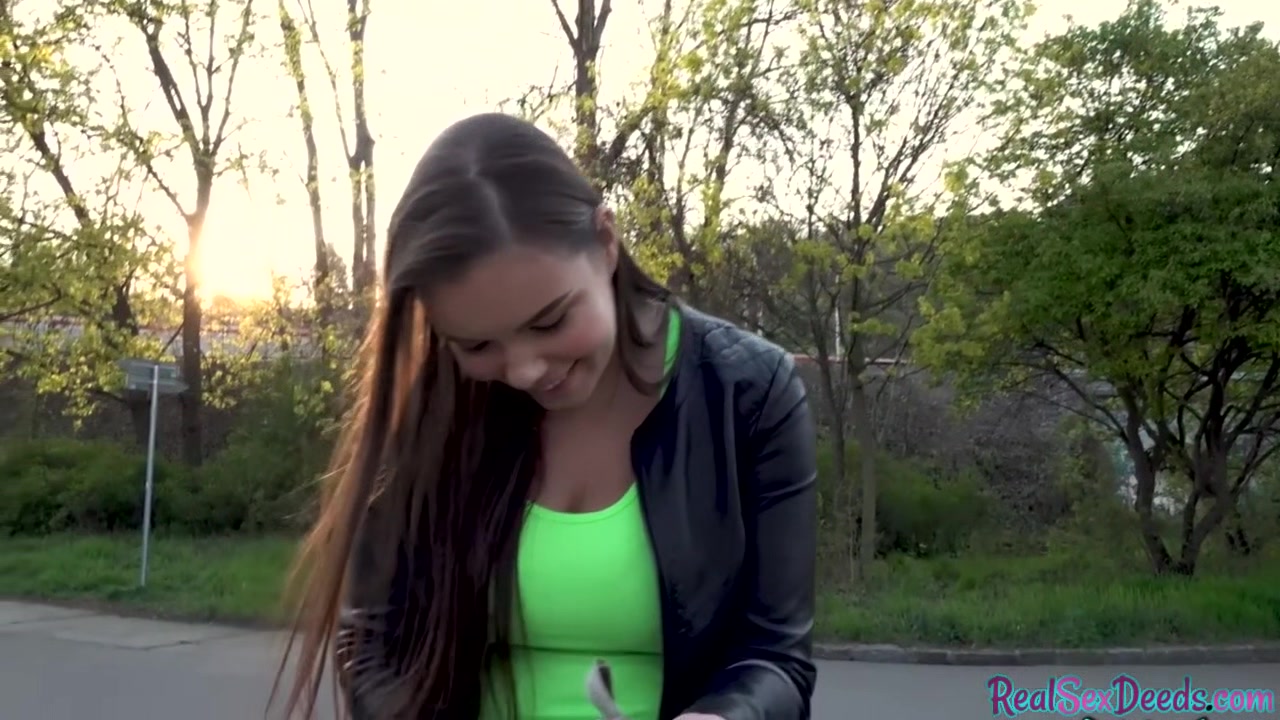 Czech babe publicly POV fucked outdoor ***after casting