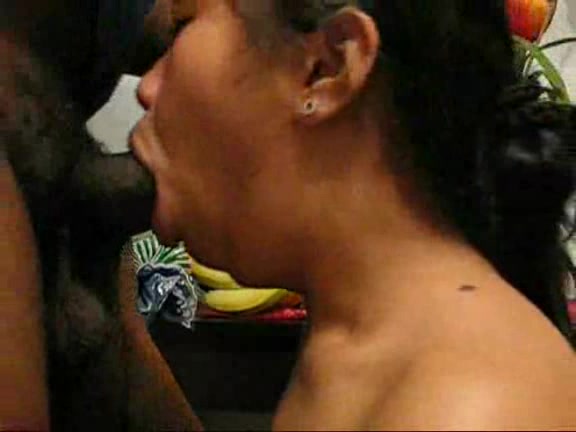 Thai slut takes huge black dick deep in the throat