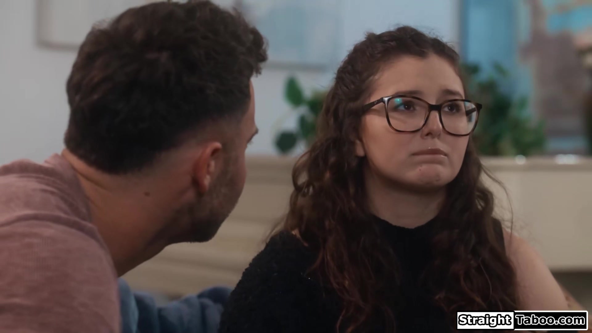 Teen slowly gets used to fucking stepdad and licking stepmom