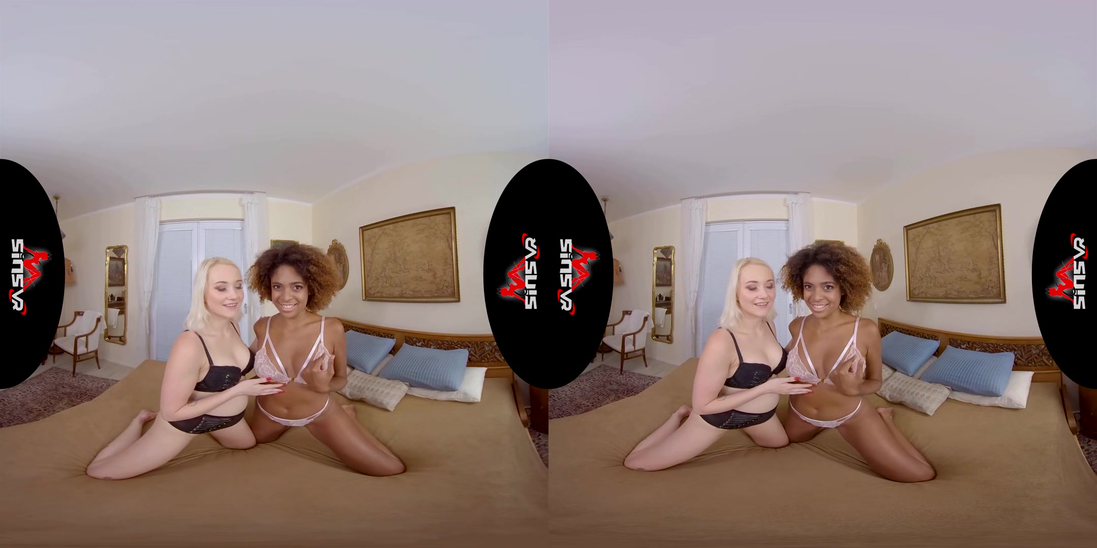 Marylin Sugar & Luna Corazon - Sweet; Interracial Lesbian Voyeur 3d Porn