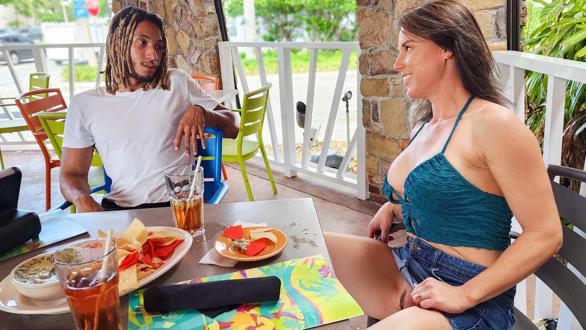Wifey Gets Wet Over Hung Black Bartender, Scene #01