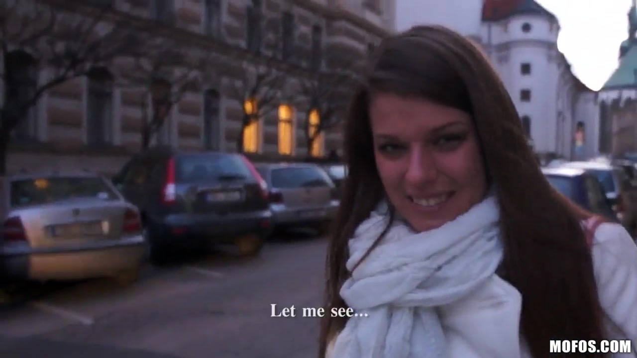 A girl on the street is offered cash for tits