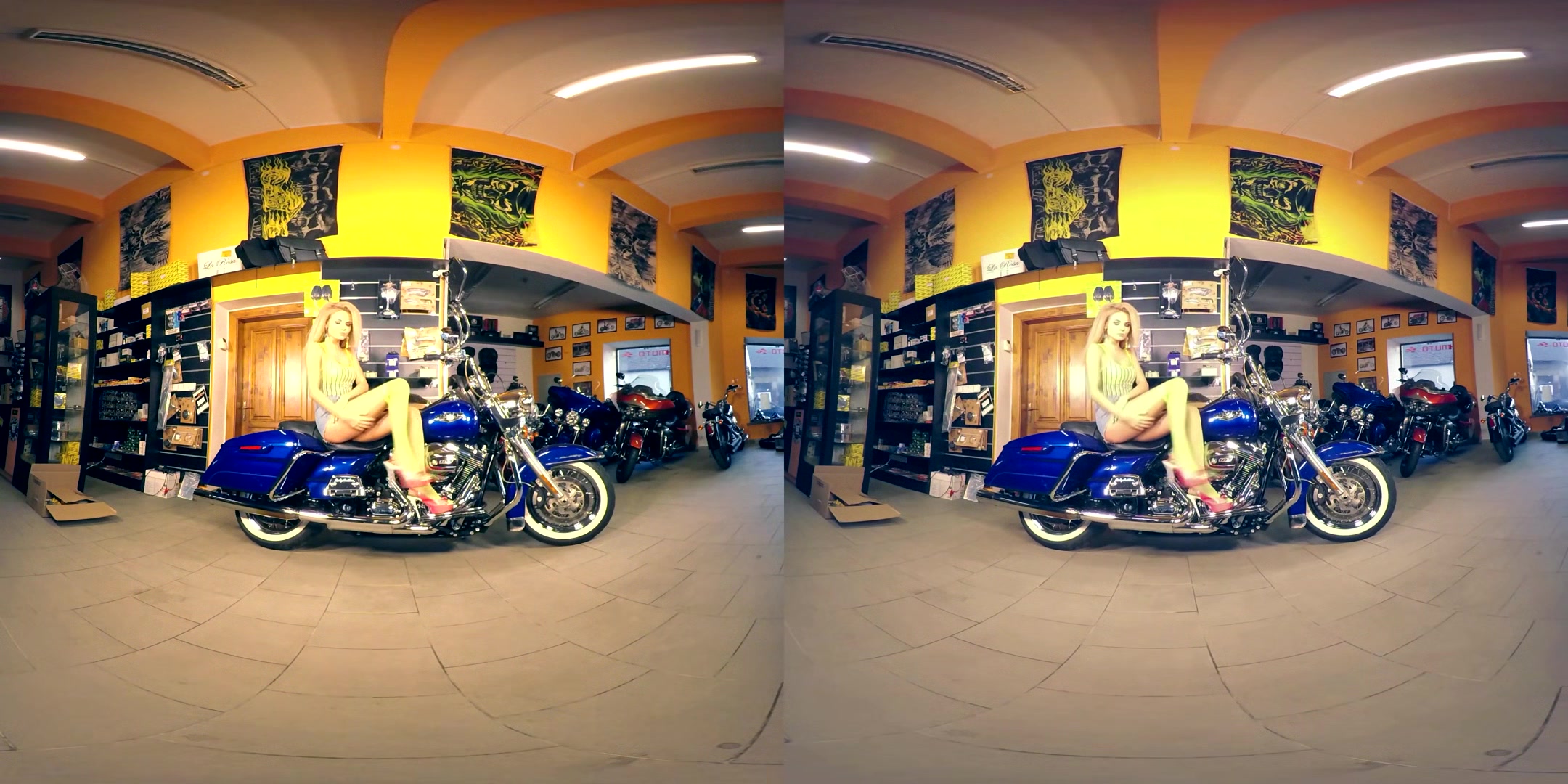 208 - Kate - Blonde Nude Posing With Motorcycle