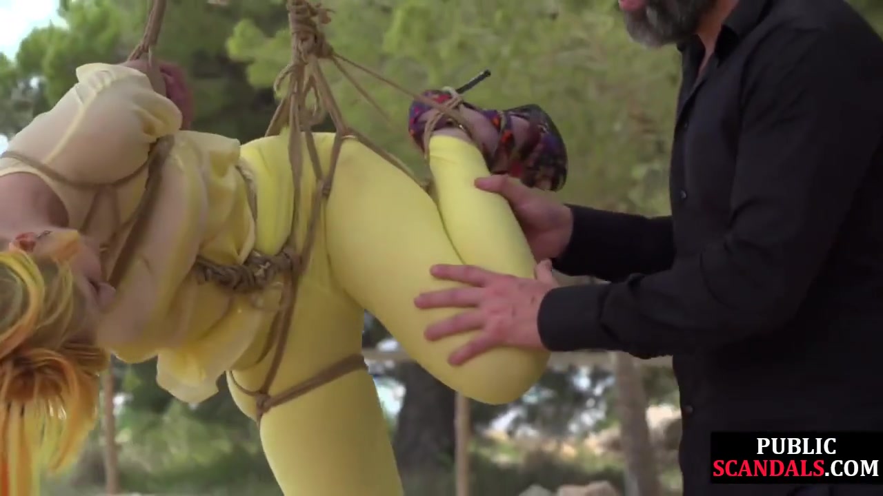 Public Whore Suspension Bondage Exposed With Buttplug In Ass